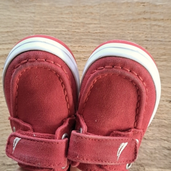 Nautica Baby Infant Velcro Strap Red Causal Loafers Nautical Boat Shoes - Picture 4 of 8